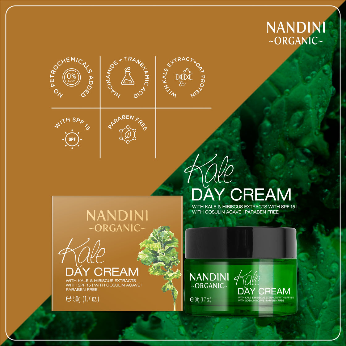 Nandini Organics Kale Day Cream with SPF 15, With Kale & Hibiscus Extracts,