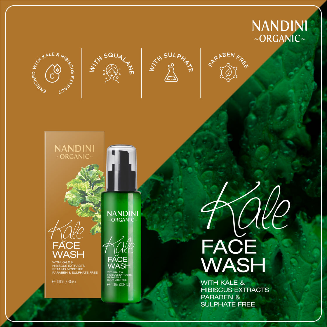 Nandini Organic Kale Facewash, Regulates unwanted oil &  Retains Moisture