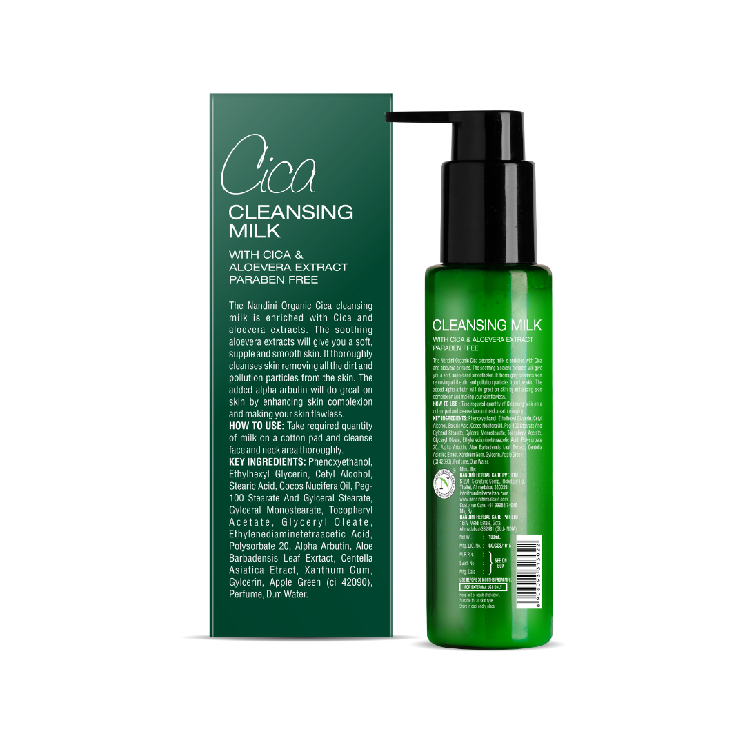Nandini Organic Cica Cleansing Milk, With Cica & Aloevera Extract