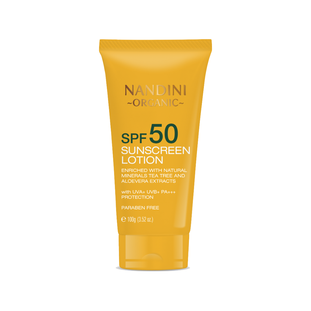 Sunscreen Lotion SPF 50, Enriched with natural minerals Tea Tree & Aloevera extracts