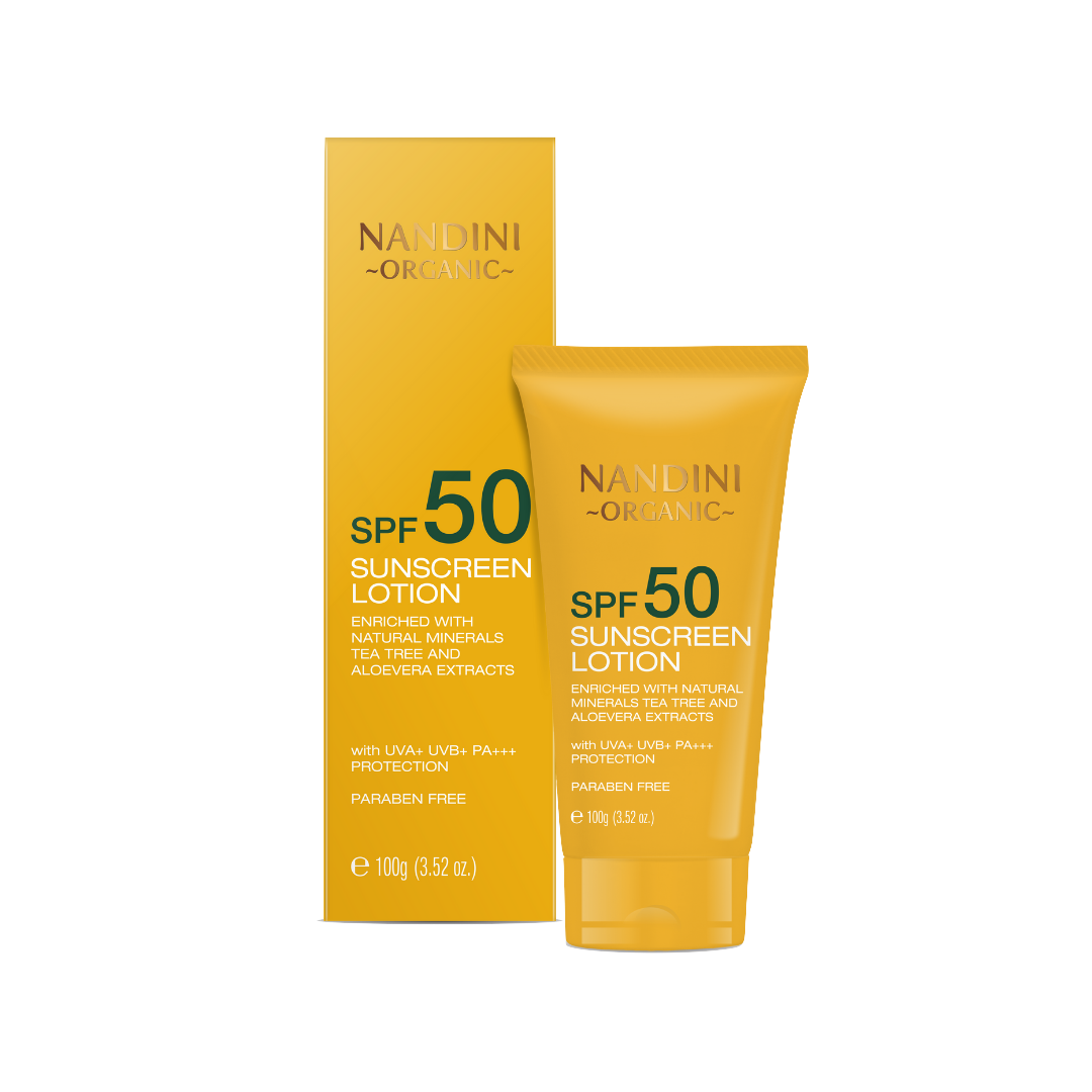 Sunscreen Lotion SPF 50, Enriched with natural minerals Tea Tree & Aloevera extracts